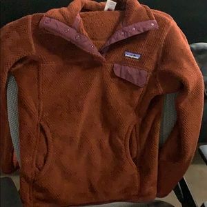 Patagonia slip over hoodie dark orange